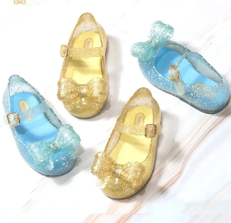 High Quality Kids Shoes Summer Bow Pattern Princess Sandals for Girls Flat Jelly Shoes