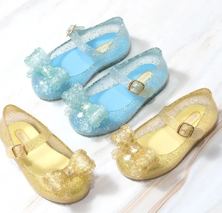 High Quality Kids Shoes Summer Bow Pattern Princess Sandals for Girls Flat Jelly Shoes