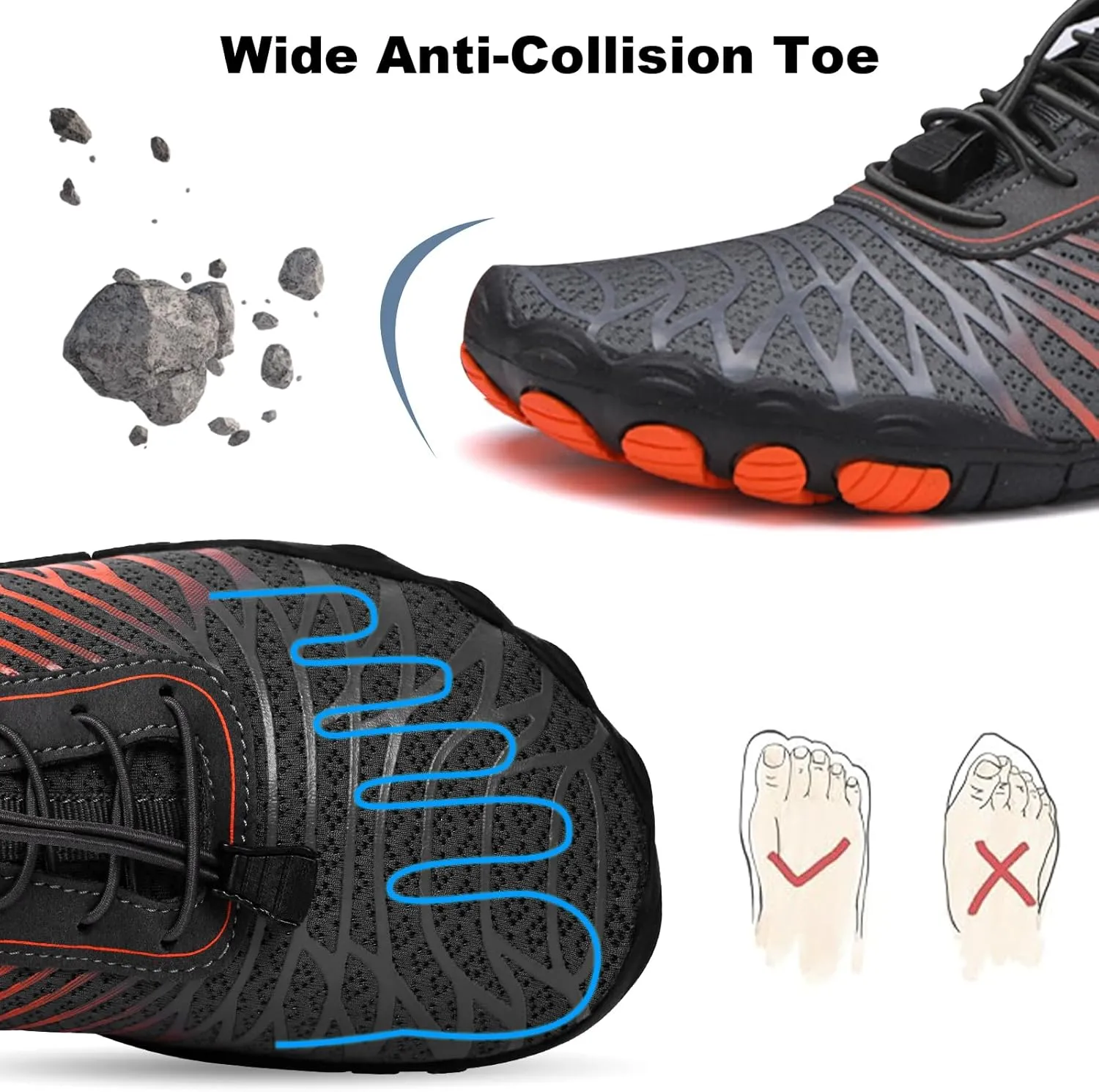 Hike Barefoot Shoes Women Men Non-Slip Healthy Breathable Fashion Trail Running Womens Mens Wide Toe Zero Drop Water Shoe