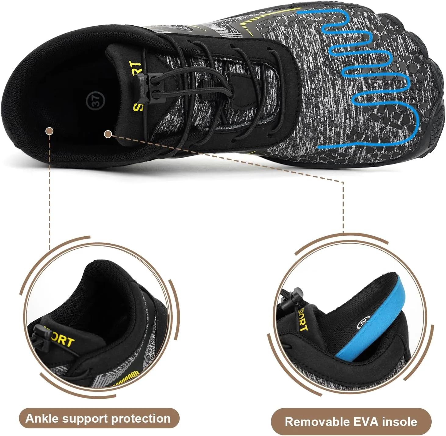 Hike Barefoot Water Shoes Womens Mens Footwear, Pro Hiking Boot Quick Dry Barefoot Beach Walking Women Men Travel Swim Shoes, Wide Toe Box Non-Slip Breathable Zero Drop Shoes