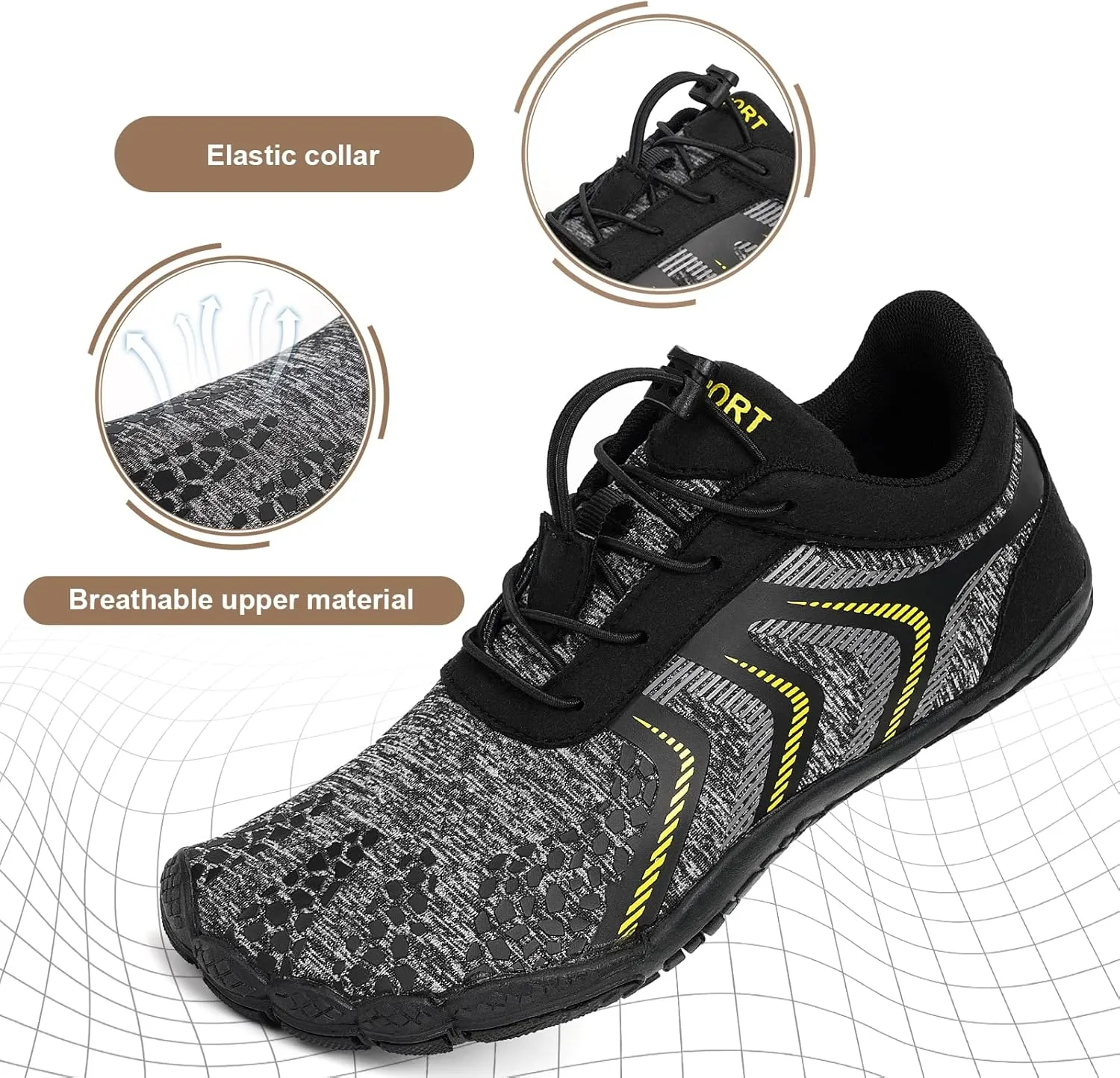 Hike Barefoot Water Shoes Womens Mens Footwear, Pro Hiking Boot Quick Dry Barefoot Beach Walking Women Men Travel Swim Shoes, Wide Toe Box Non-Slip Breathable Zero Drop Shoes