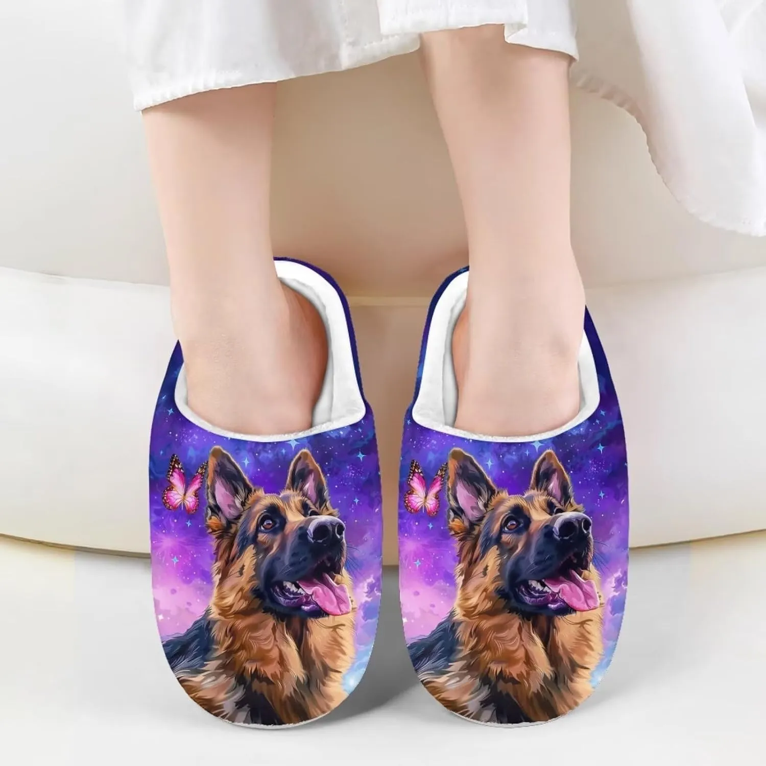 House Slippers for Girls Kids Cozy Fuzzy Slippers Boys Soft Plush Slip On Shoes Cute Winter Bedroom Slipper