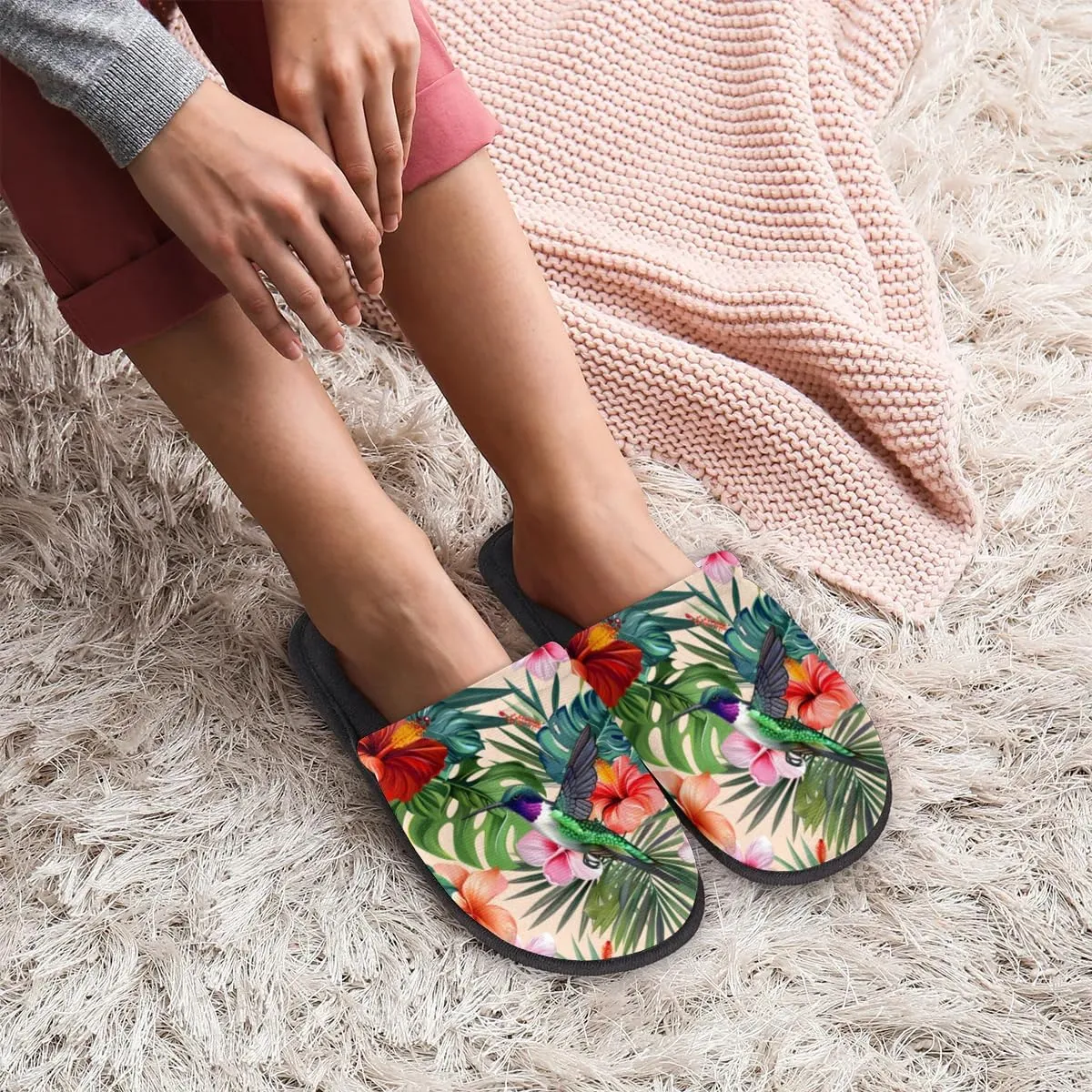 House Slippers for Women Men Soft Cozy Non Slip Lightweight Winter House Shoes for Indoor Outdoor