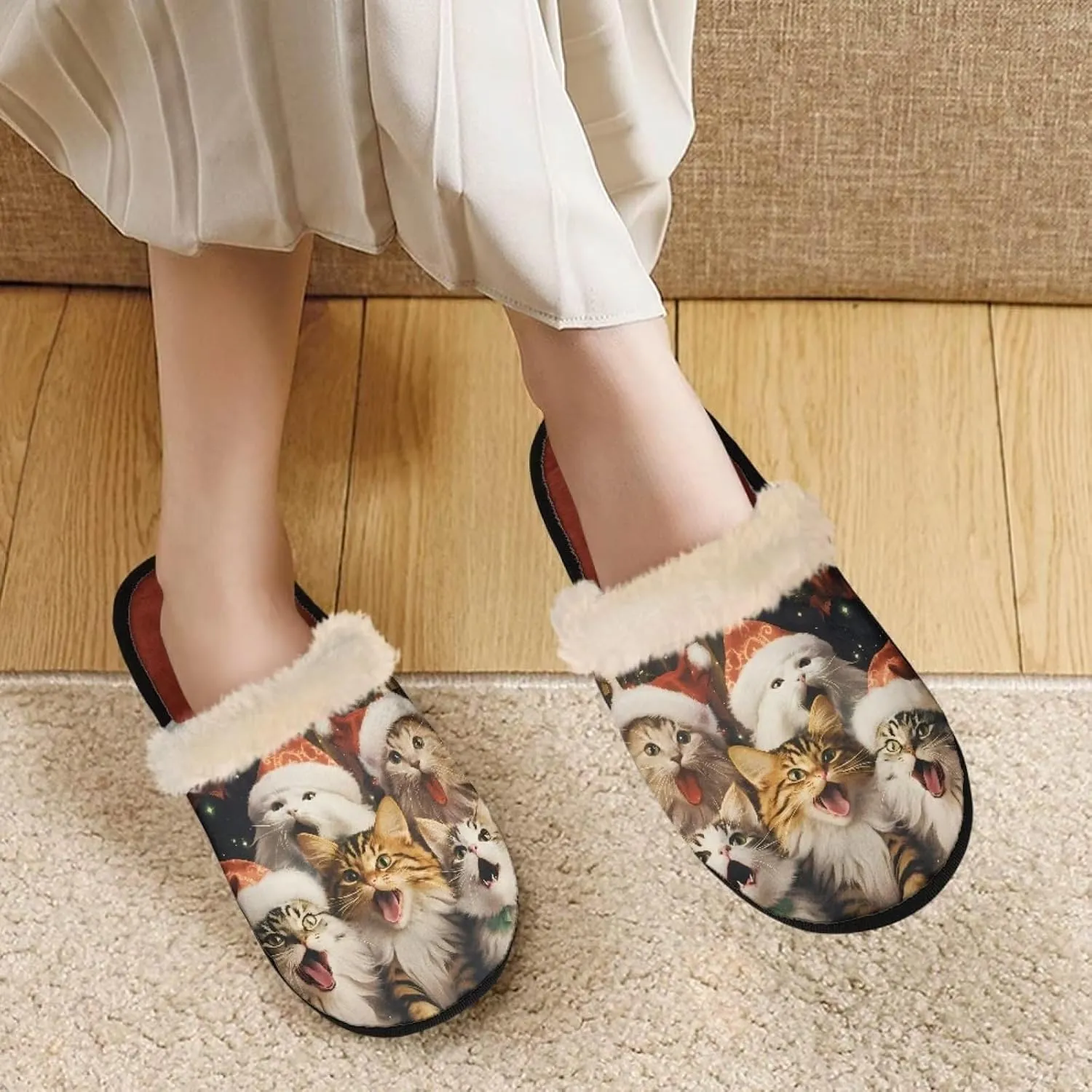 House Slippers Indoor Unisex Memory Foam Slippers Shoes with Soft Sole Slip On for Indoor/Outdoor Home Cotton Slippers Female Winter Lovely