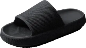 HUXMEYSON Cloud Slippers for Women and Men, Pillow Slippers Super Soft, Thick Sole Slides for Women with Anti-Skid Sole