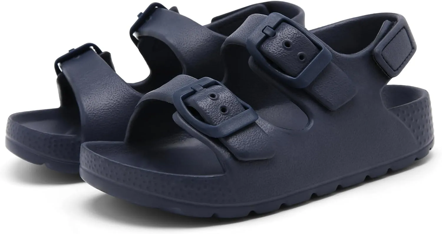 INMINPIN Toddler Boys Girls Buckle Sandals Comfort Open Toe Sandal with Adjustable Back Strap