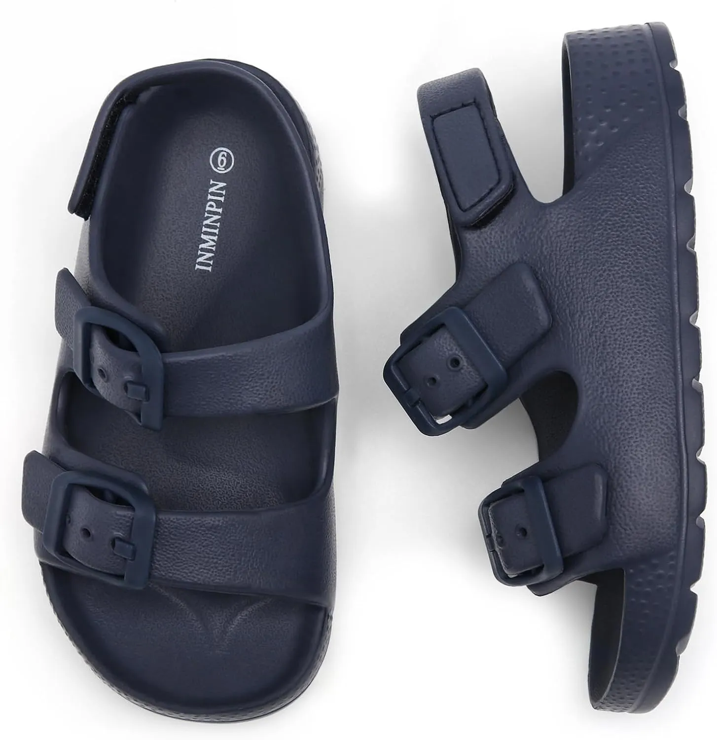 INMINPIN Toddler Boys Girls Buckle Sandals Comfort Open Toe Sandal with Adjustable Back Strap
