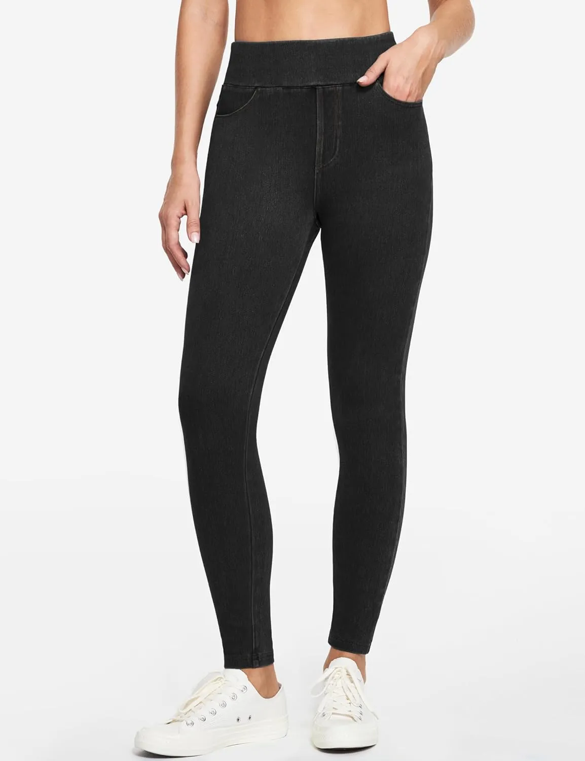 IUGA Jeggings for Women Tummy Control Pull on Stretchy Jeans High Waisted Skinny Jean Leggings with Pockets Trendy Casual