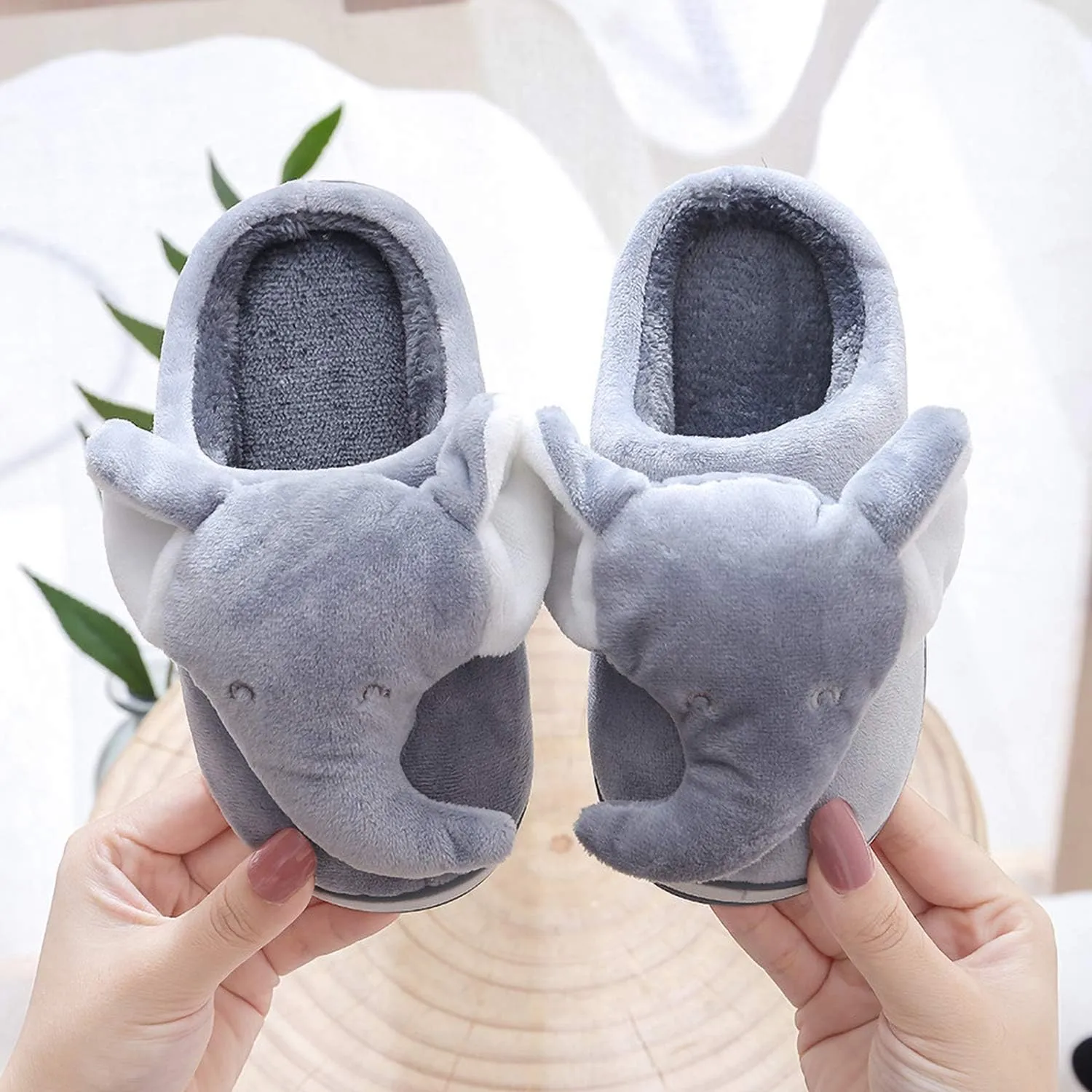 ixiton Adult unisex Winter warm Cartoon animal slippers,Cozy Memory foam Animal-shaped slippers,Cartoon elephant slippers,Indoor And Outdoor Non-slip slippers