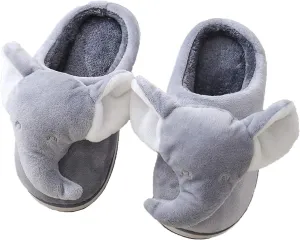 ixiton Adult unisex Winter warm Cartoon animal slippers,Cozy Memory foam Animal-shaped slippers,Cartoon elephant slippers,Indoor And Outdoor Non-slip slippers