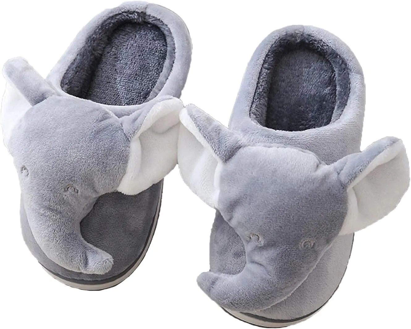 ixiton Adult unisex Winter warm Cartoon animal slippers,Cozy Memory foam Animal-shaped slippers,Cartoon elephant slippers,Indoor And Outdoor Non-slip slippers