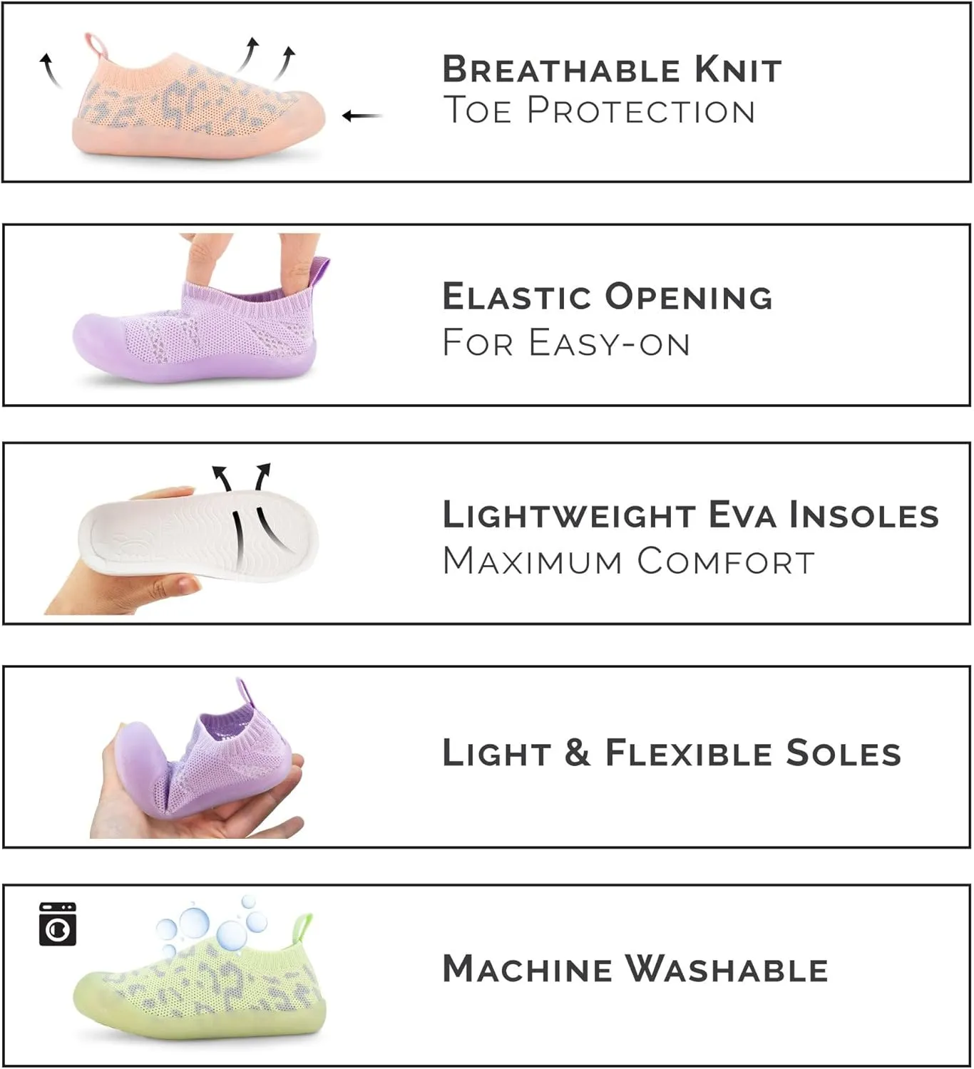 JAN & JUL Machine Washable Knit Shoes | Breathable Light-Weight Sneakers (Baby/Toddler/Little Kid)