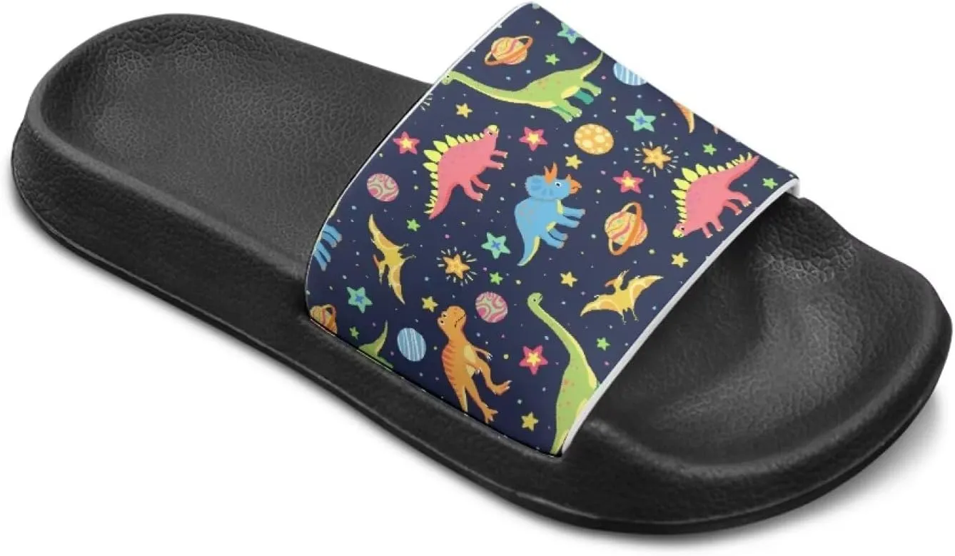Jeiento Kids Slides for Boy Girl Soft Comfort Children Home Shoes Non-Slip Novelty Open Toe Sandal Youth Shower Shoes