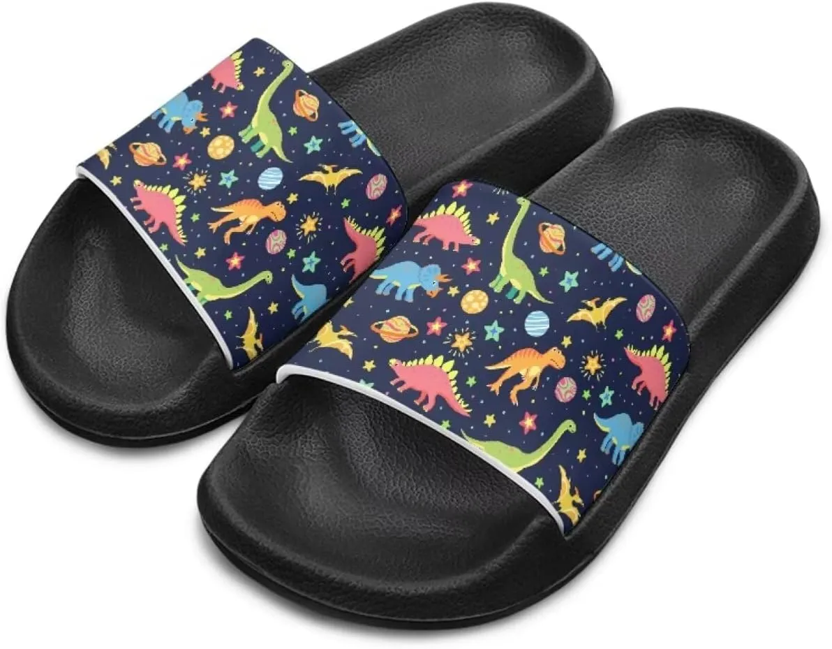 Jeiento Kids Slides for Boy Girl Soft Comfort Children Home Shoes Non-Slip Novelty Open Toe Sandal Youth Shower Shoes