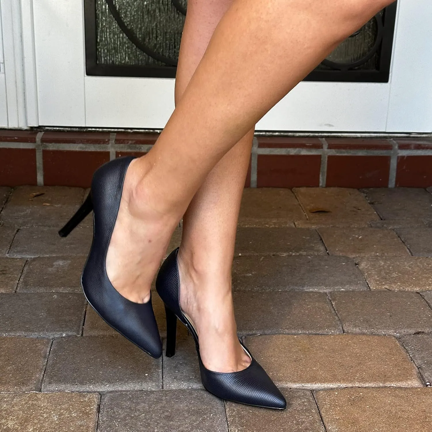 JENN ARDOR Stiletto High Heel Shoes for Women: Pointed, Closed Toe Classic Slip On Dress Pumps
