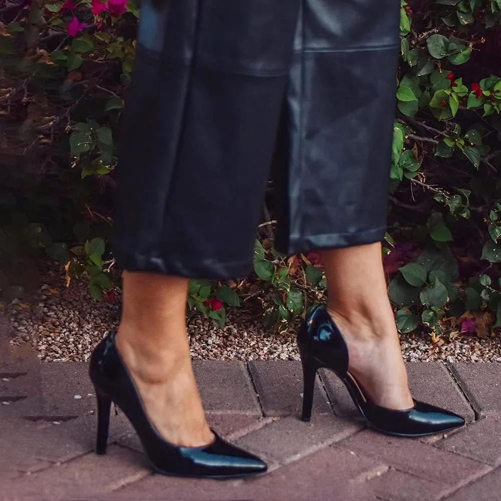 JENN ARDOR Stiletto High Heel Shoes for Women: Pointed, Closed Toe Classic Slip On Dress Pumps