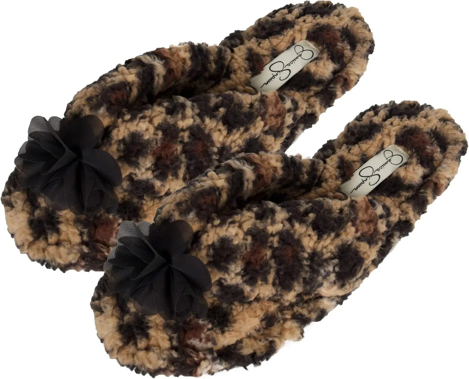 Jessica Simpson Women's Plush Marshmallow Slide-On Sandal House Slippers with Memory Foam
