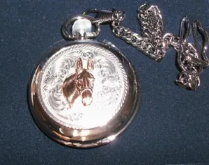 Jewelry - Montana Silversmiths - Pocket Watch with Mule Head