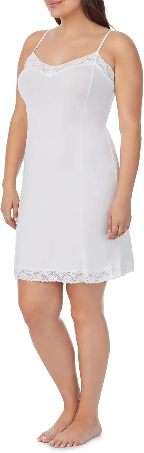 Jones New York Women's Silky Touch 38 Spaghetti Strap Anti-Cling Full Slip W/Lace