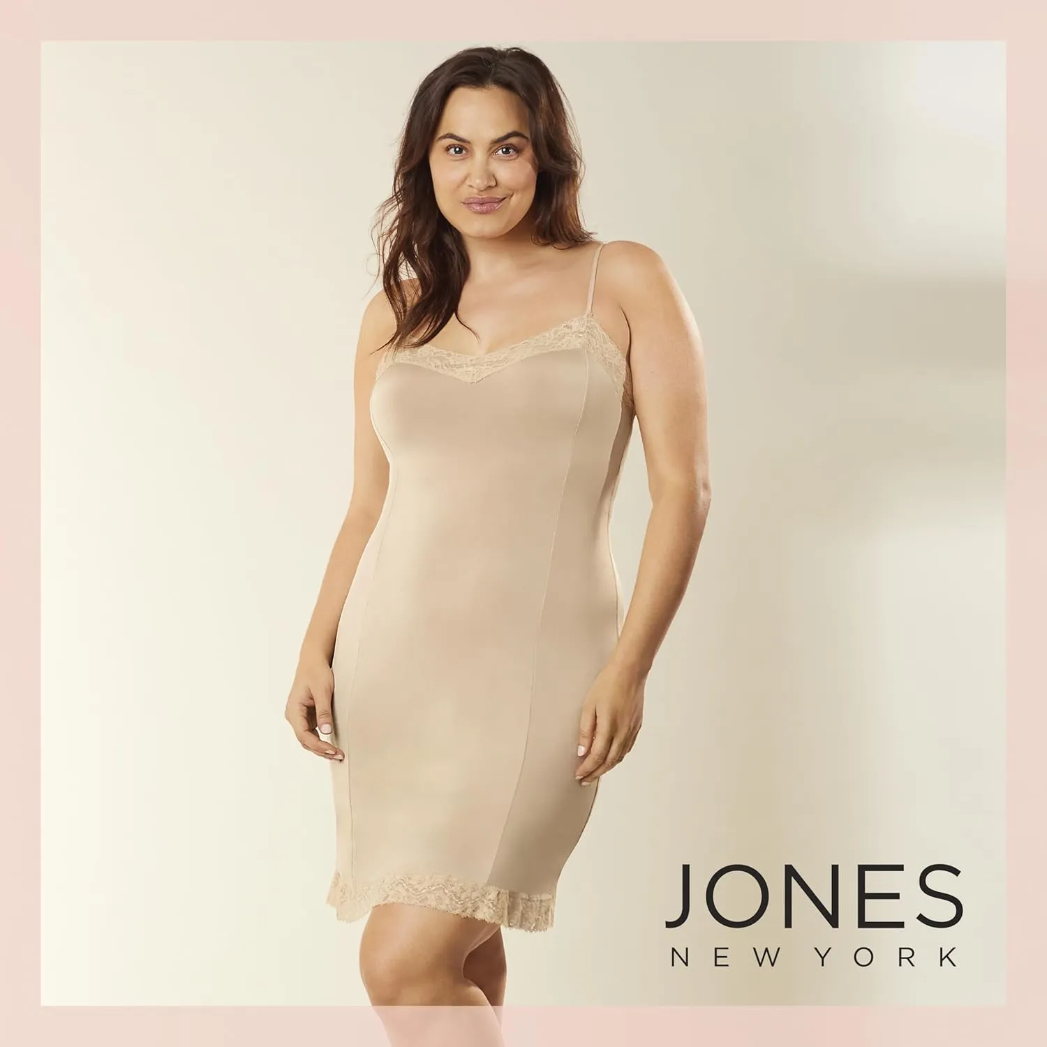 Jones New York Women's Silky Touch 38 Spaghetti Strap Anti-Cling Full Slip W/Lace