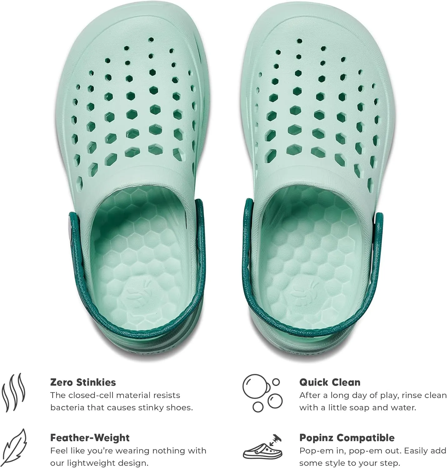 Joybees Kids Active Clog - Clogs for Kids, Rubber Shoe for Girls and Boys, Slip On Foam Sandals, Water Shoes with Strap for Toddlers and Children Size C4-J5
