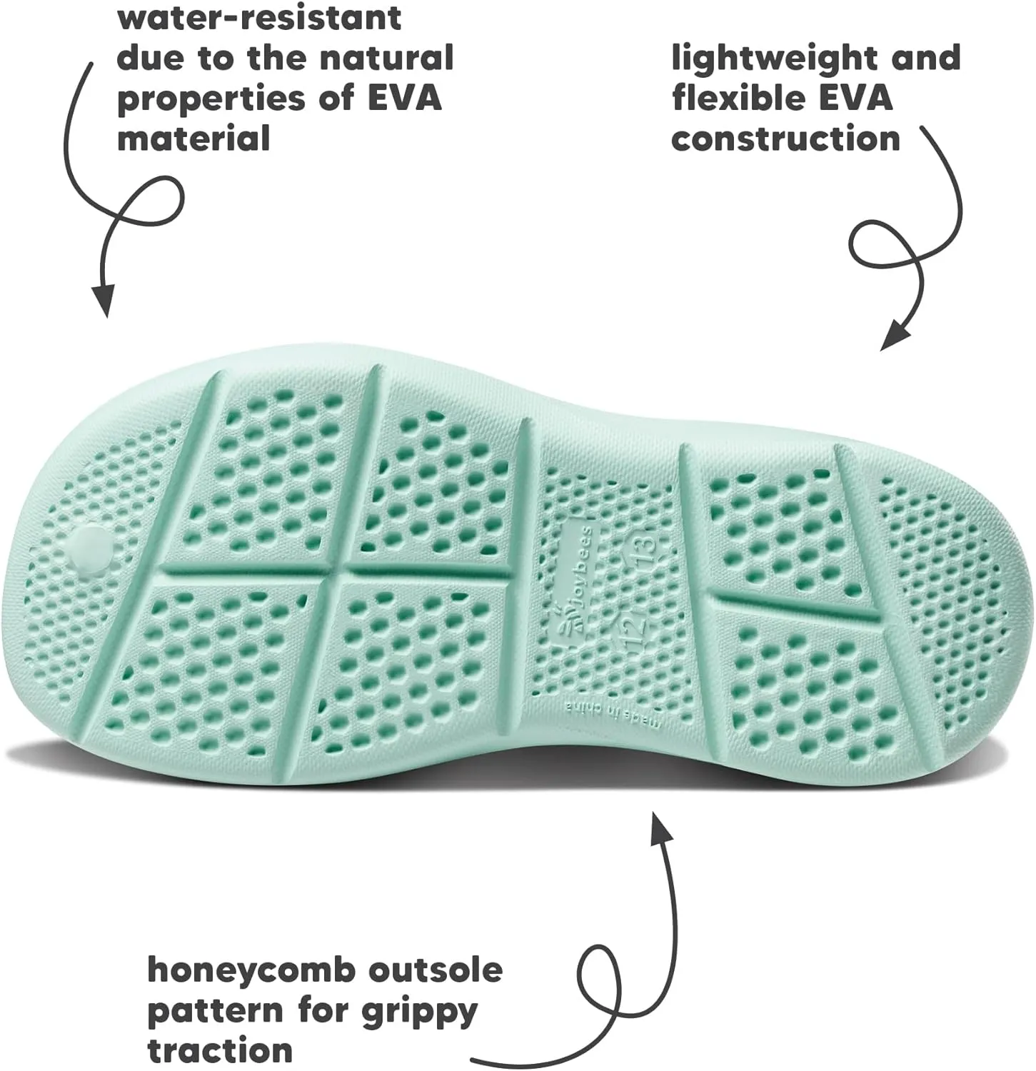 Joybees Kids Active Clog - Clogs for Kids, Rubber Shoe for Girls and Boys, Slip On Foam Sandals, Water Shoes with Strap for Toddlers and Children Size C4-J5