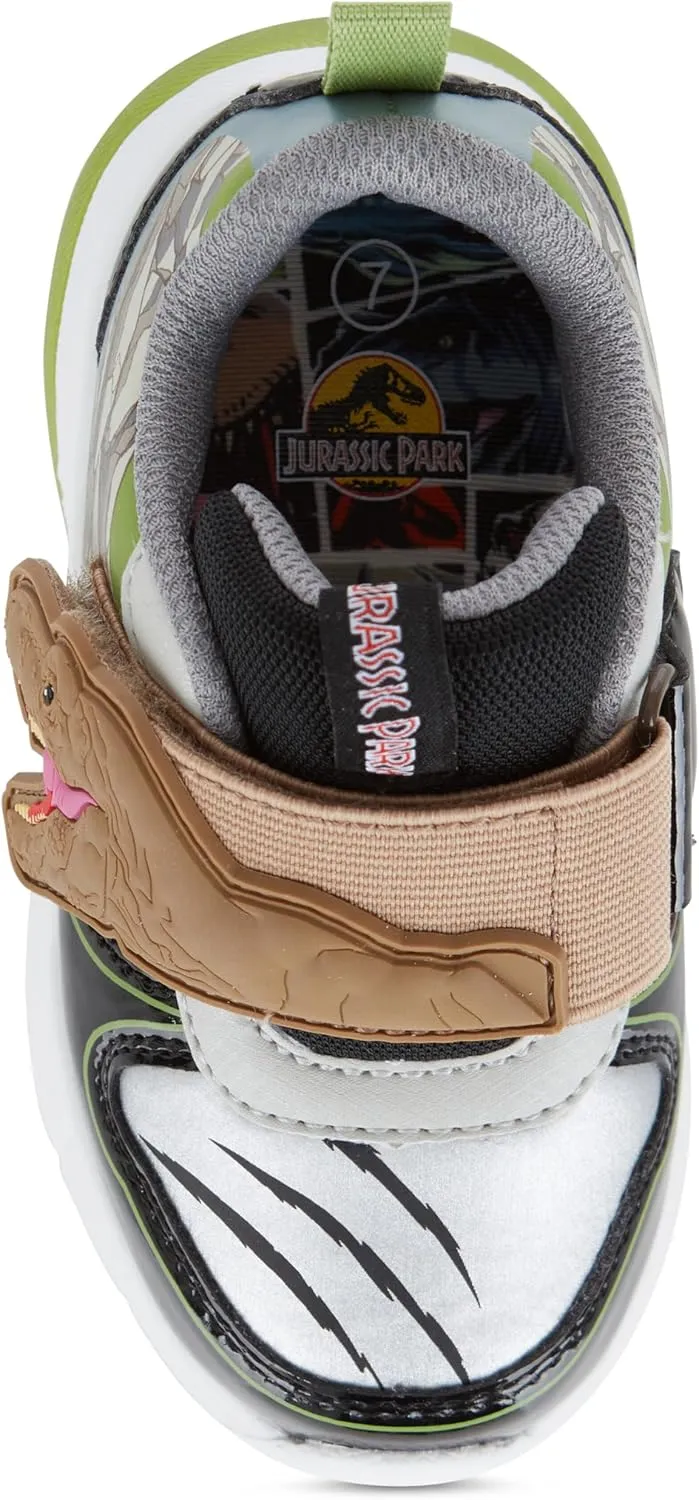 Jurassic Park Boys Dinsaurs Sneakers Light up Low Top Athletic Shoes Light up Low Top Sneakers