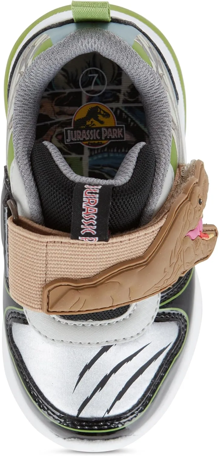 Jurassic Park Boys Dinsaurs Sneakers Light up Low Top Athletic Shoes Light up Low Top Sneakers