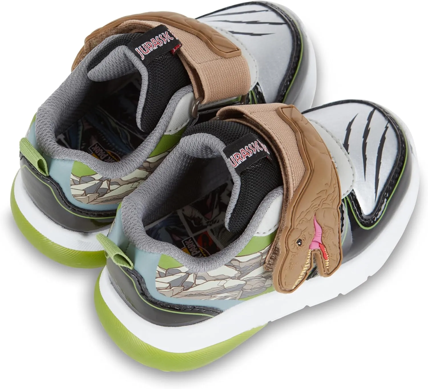Jurassic Park Boys Dinsaurs Sneakers Light up Low Top Athletic Shoes Light up Low Top Sneakers