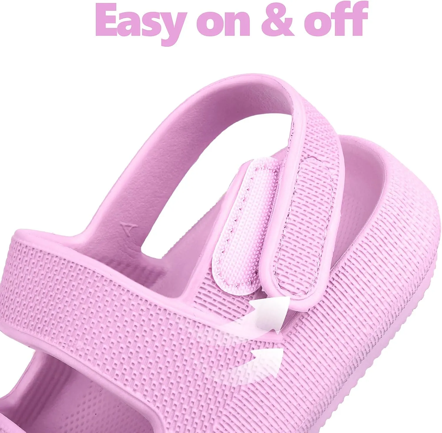 Kids Cloud Sandals丨Boys Girls Slide Sandals丨Unisex-Child EVA Thick Sole Water Sandals with Adjustable Backstrap丨Double Strap Summer Shoes