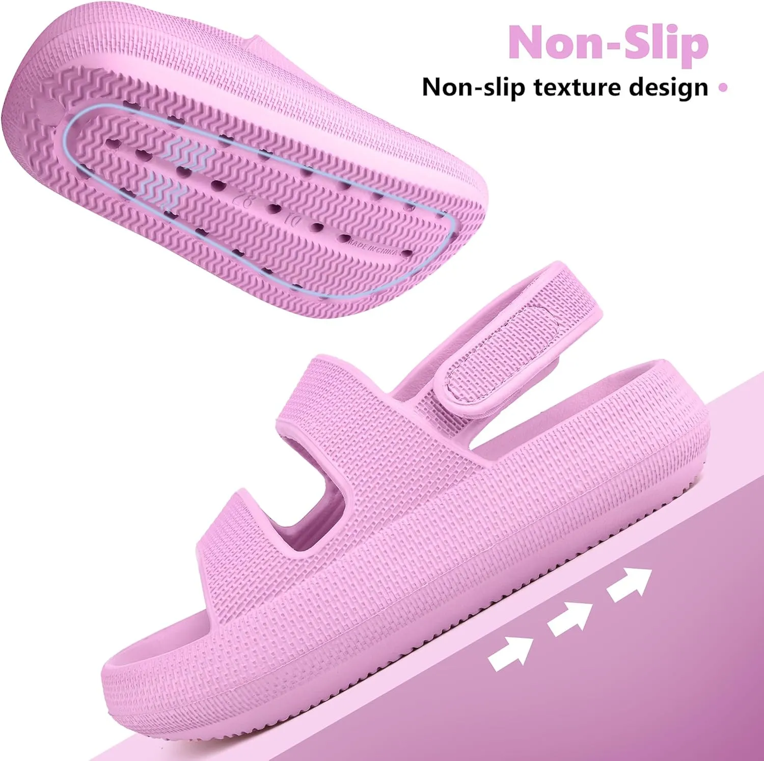 Kids Cloud Sandals丨Boys Girls Slide Sandals丨Unisex-Child EVA Thick Sole Water Sandals with Adjustable Backstrap丨Double Strap Summer Shoes