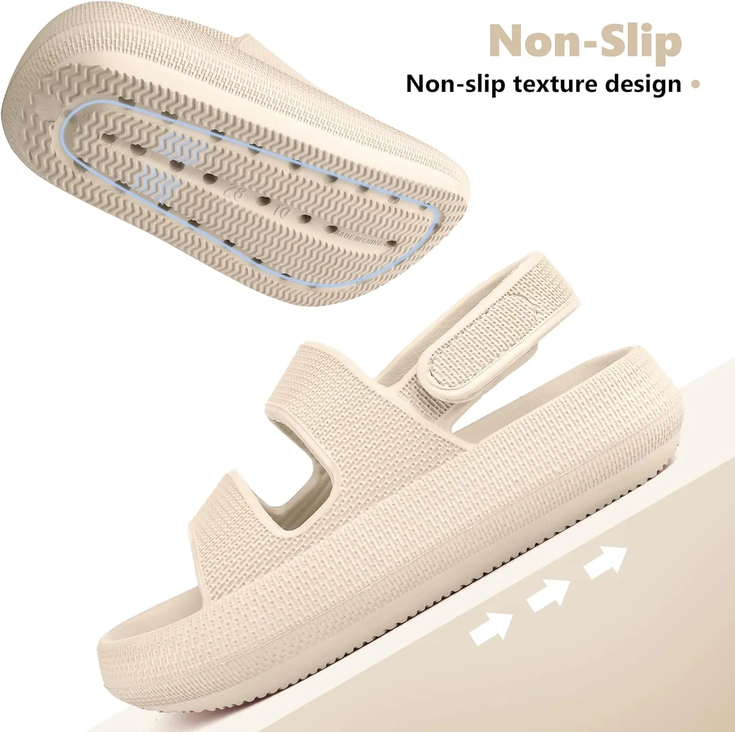 Kids Cloud Sandals丨Boys Girls Slide Sandals丨Unisex-Child EVA Thick Sole Water Sandals with Adjustable Backstrap丨Double Strap Summer Shoes