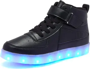 Kids LED Light up Shoes USB Charging Flashing Light Up High-top Sneakers for Boys and Girls Child Unisex
