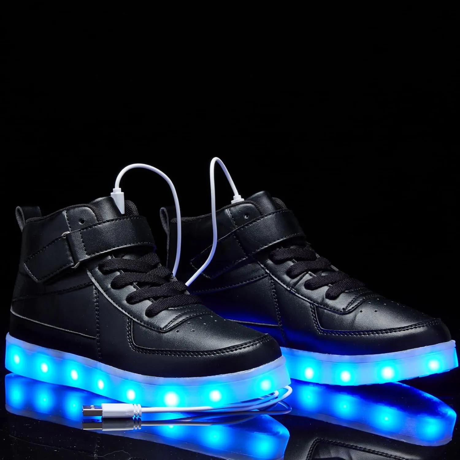 Kids LED Light up Shoes USB Charging Flashing Light Up High-top Sneakers for Boys and Girls Child Unisex