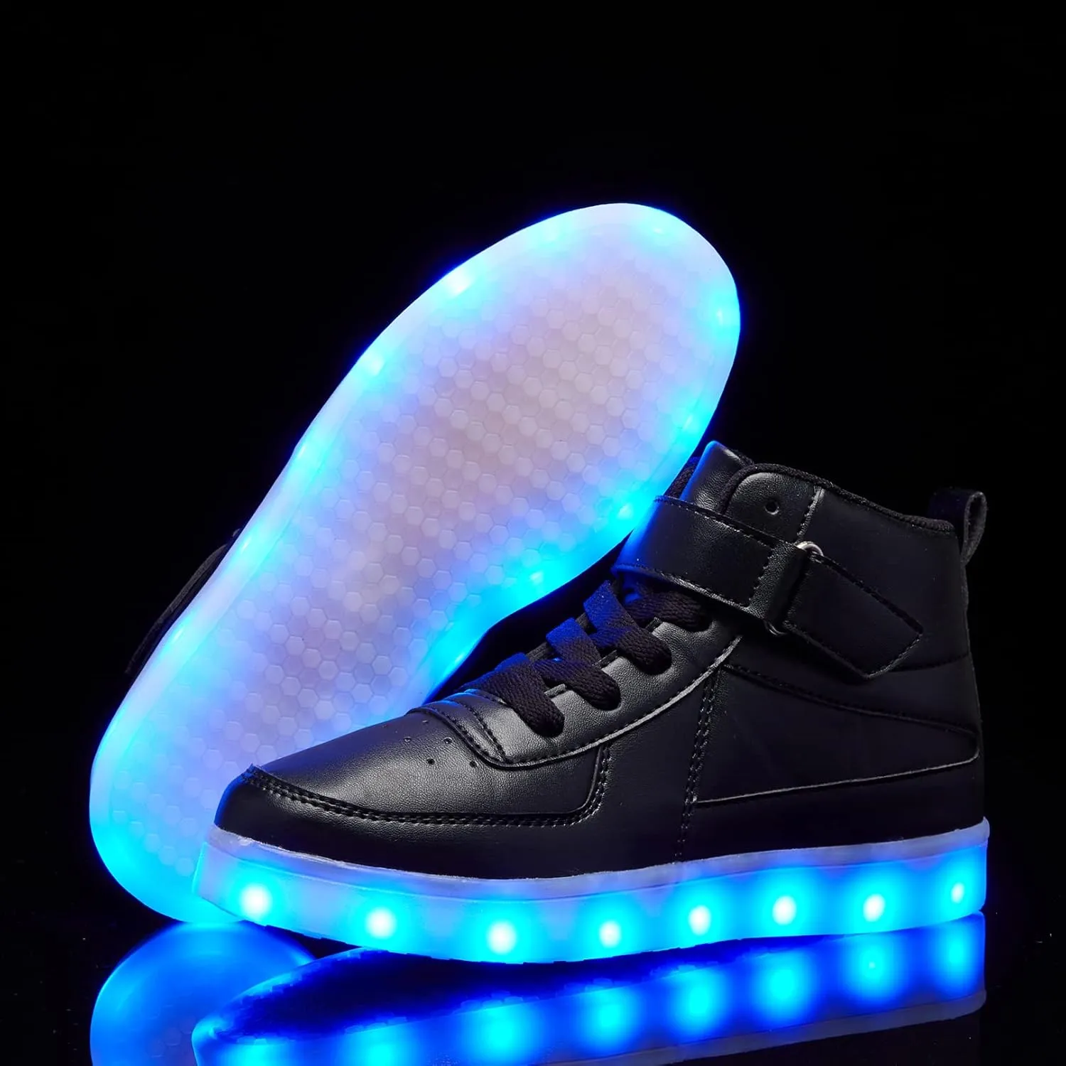 Kids LED Light up Shoes USB Charging Flashing Light Up High-top Sneakers for Boys and Girls Child Unisex
