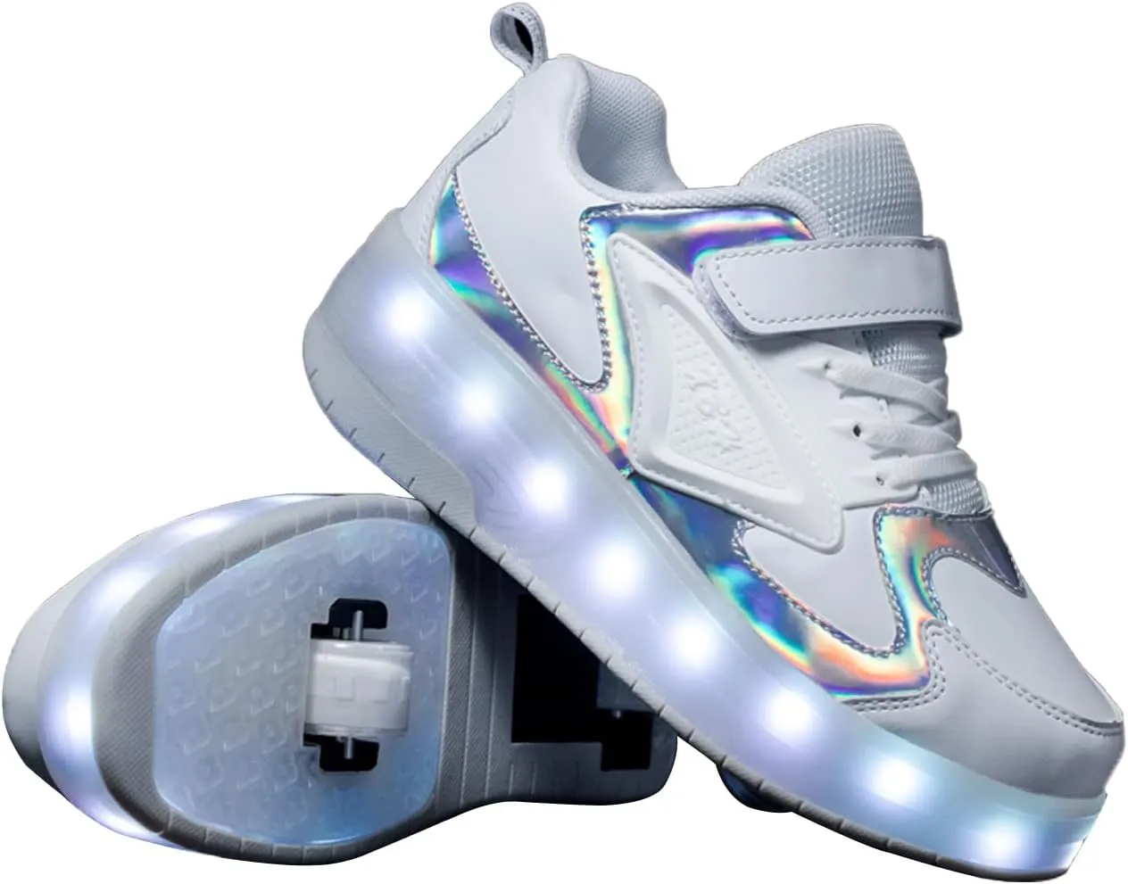 Kids Light Up Shoes with Wheels USB Chargable Colorful Light Up Roller Skate Shoes