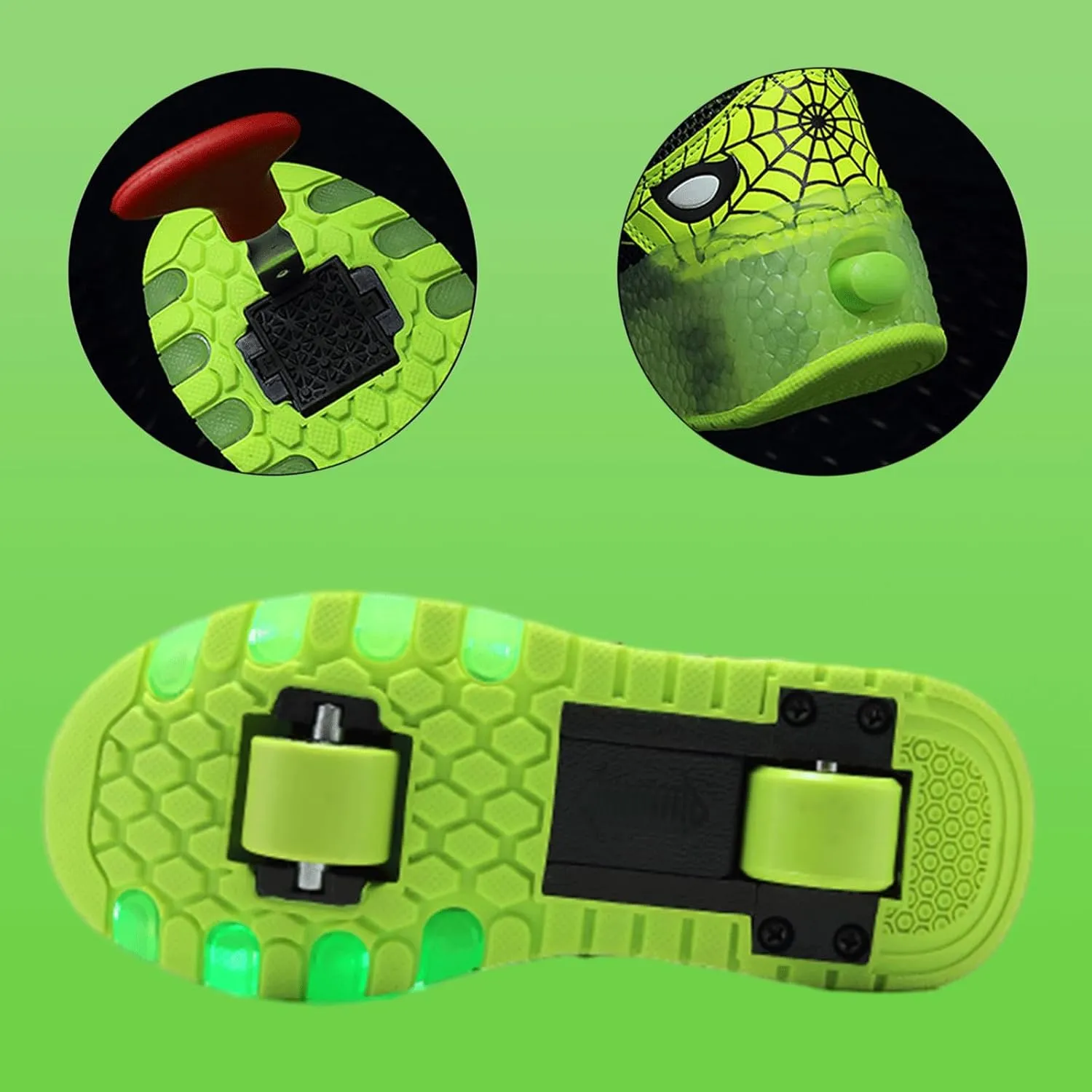 Kids Shoes with Double Wheels - Upgraded Kids Roller Shoes for Gifts, Retractable Wheels Skateboarding Shoes for Kids Sneakers Light Up Rechargeable for Birthday Party Gift
