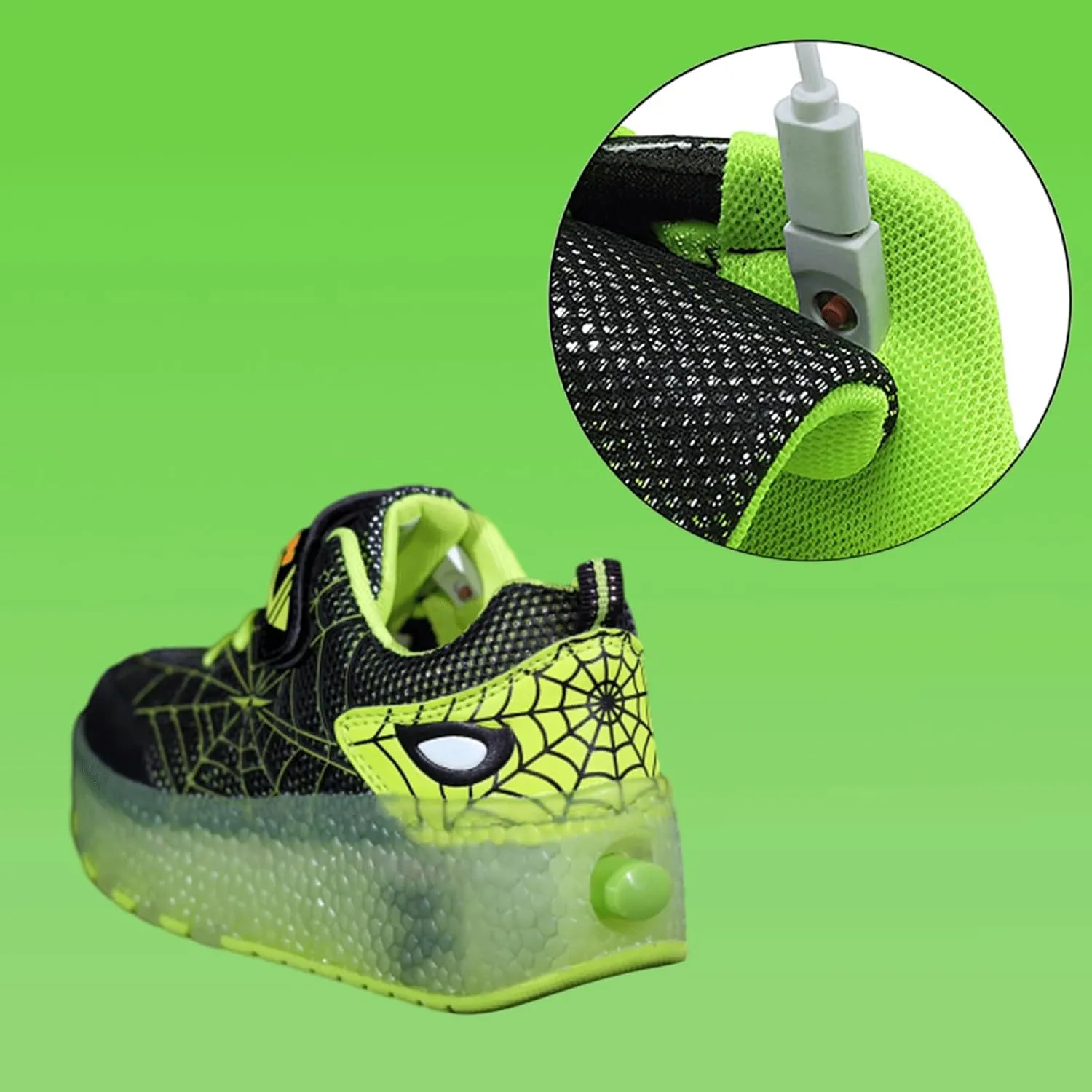 Kids Shoes with Double Wheels - Upgraded Kids Roller Shoes for Gifts, Retractable Wheels Skateboarding Shoes for Kids Sneakers Light Up Rechargeable for Birthday Party Gift