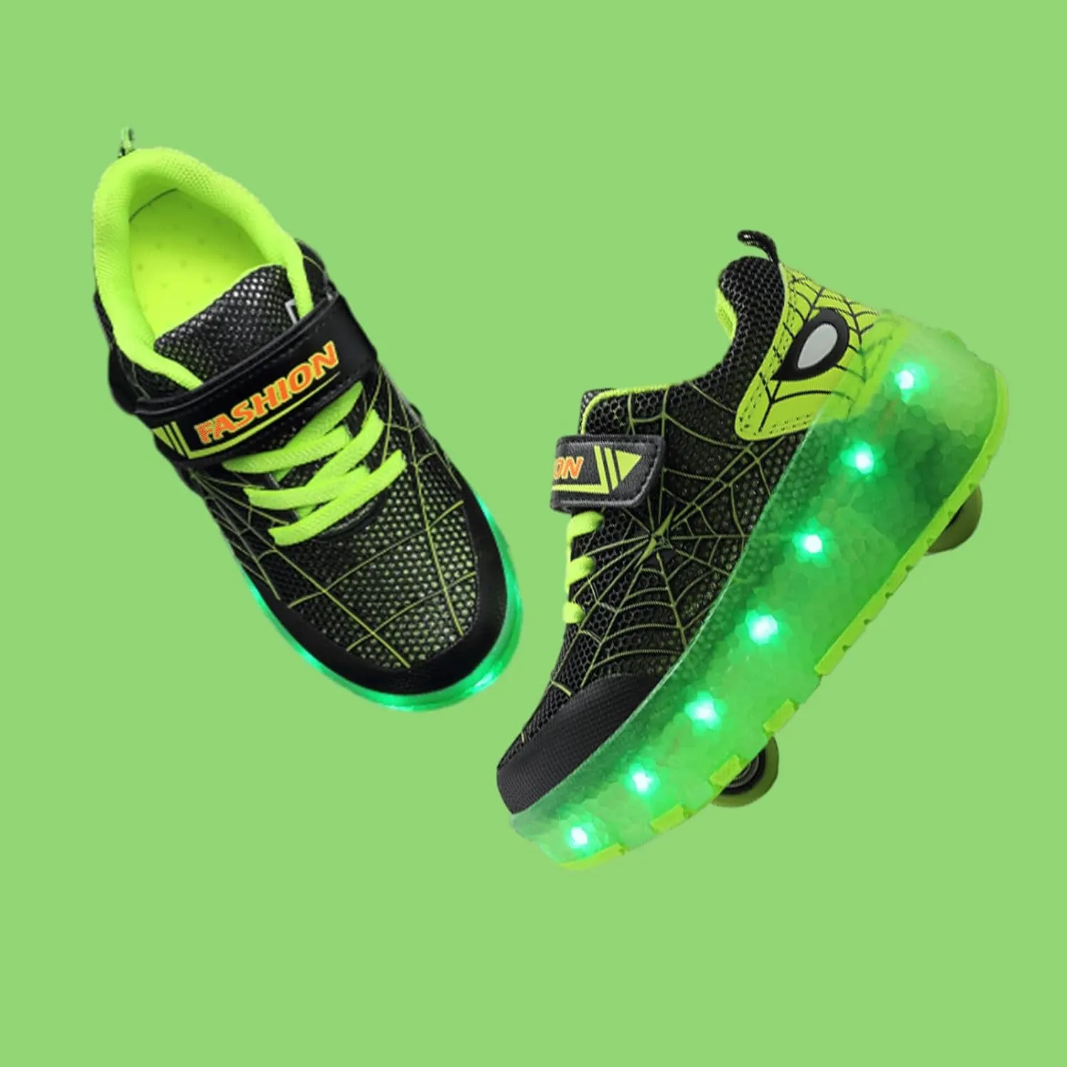 Kids Shoes with Double Wheels - Upgraded Kids Roller Shoes for Gifts, Retractable Wheels Skateboarding Shoes for Kids Sneakers Light Up Rechargeable for Birthday Party Gift