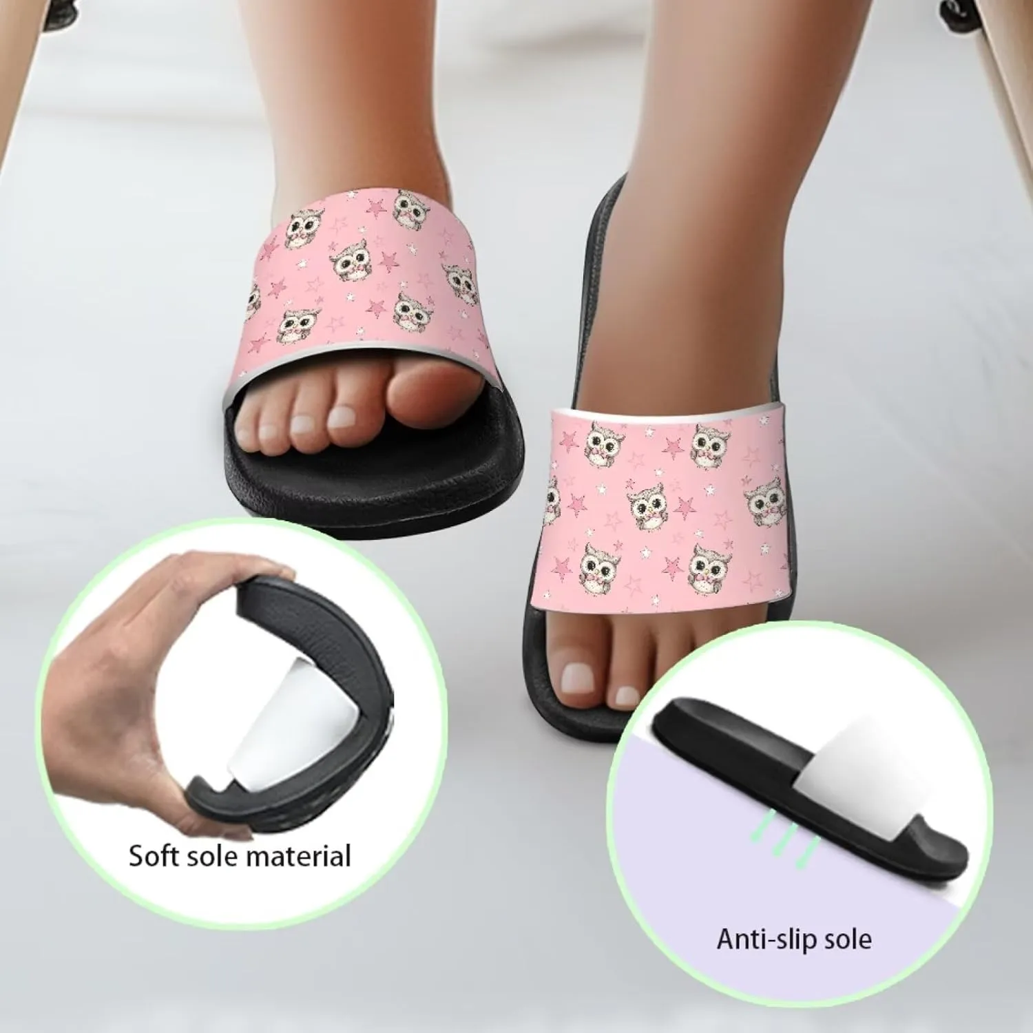 Kids Slide Sandals Footbed Sandal Comfort Toddler Slip On Summer Slippers for Beach Pool Little Big Kid