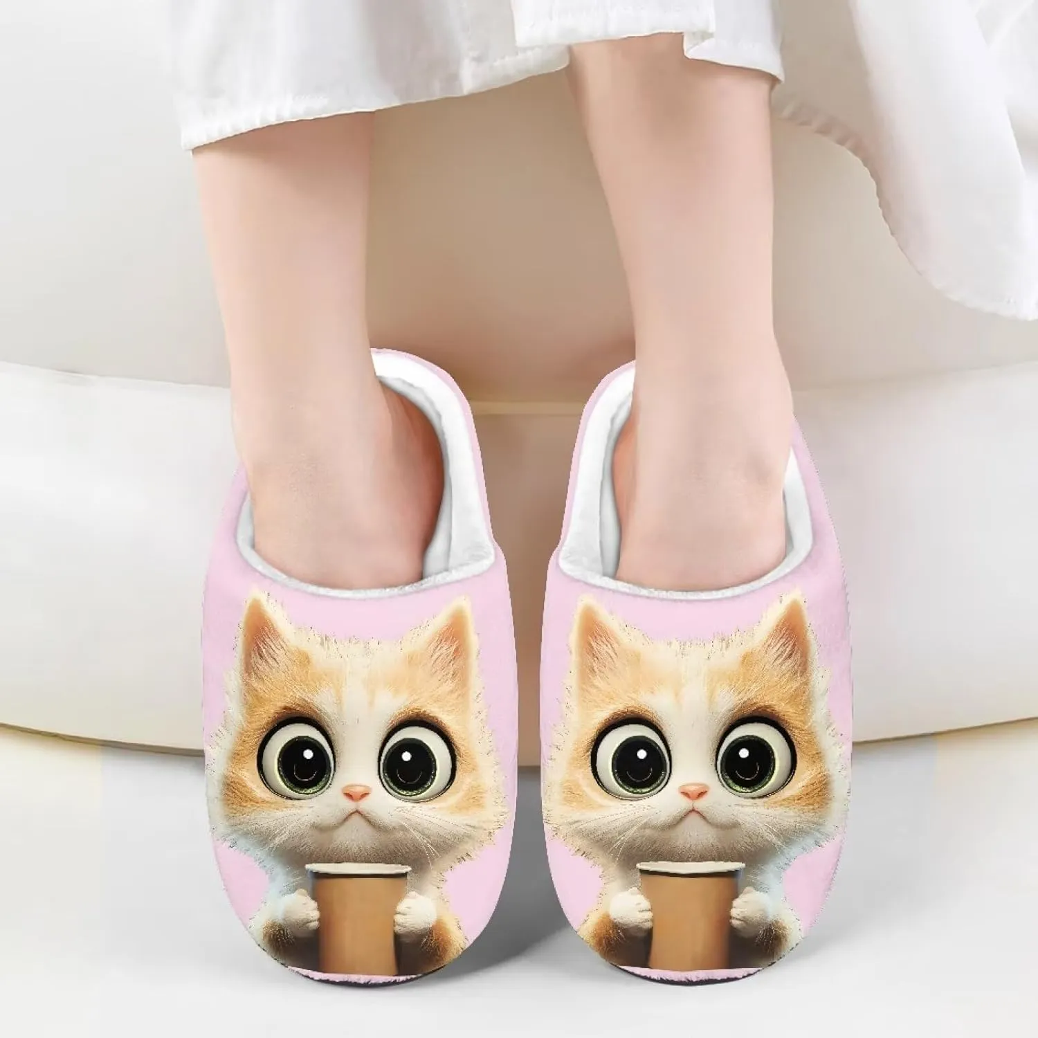 Kids Slip-On Fuzzy House Slipper Outdoor Soft Non-Slip Slippers Warm Cute Slippers for Toddler Boys GirlsLittle kids US 9-15