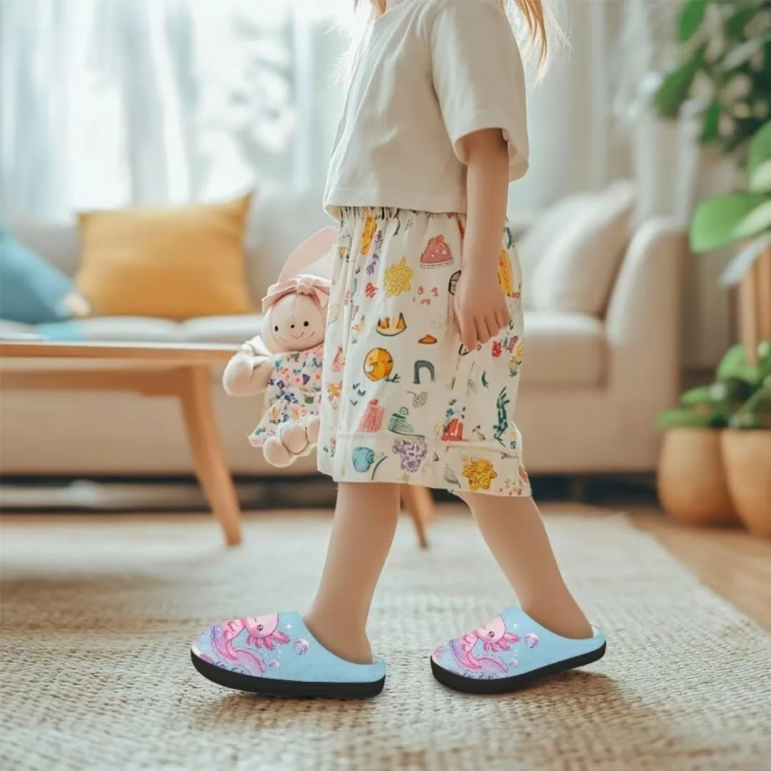 Kids Slippers Girls House Shoes Home Bedroom Fluffy Slippers Winter Soft Plush Slip On Shoe Indoor Warm