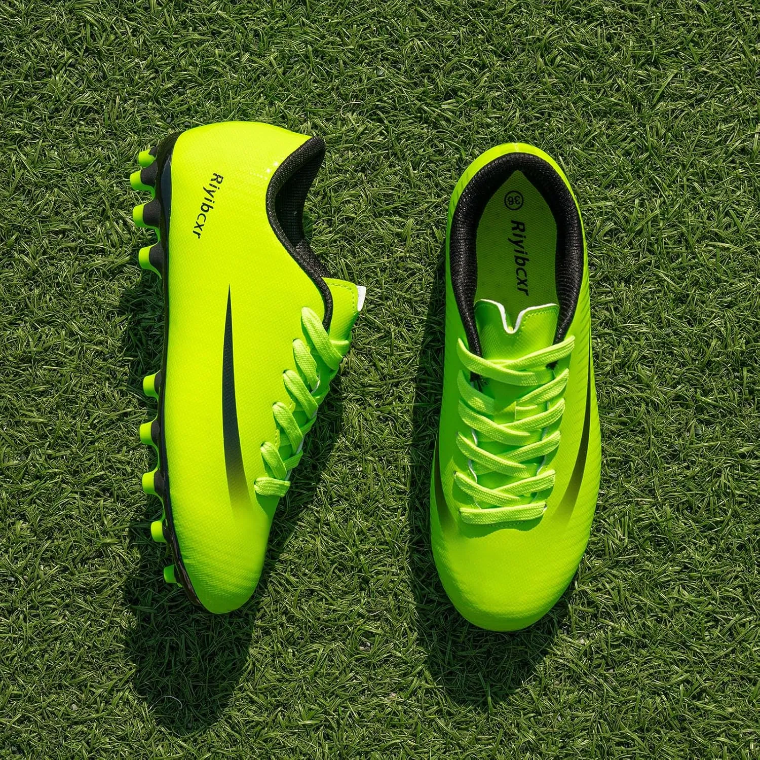 Kids Soccer Cleats Unisex-Child Lightweight Football Shoes Turf Youth Boys Girls Futsal Training Indoor Outdoor