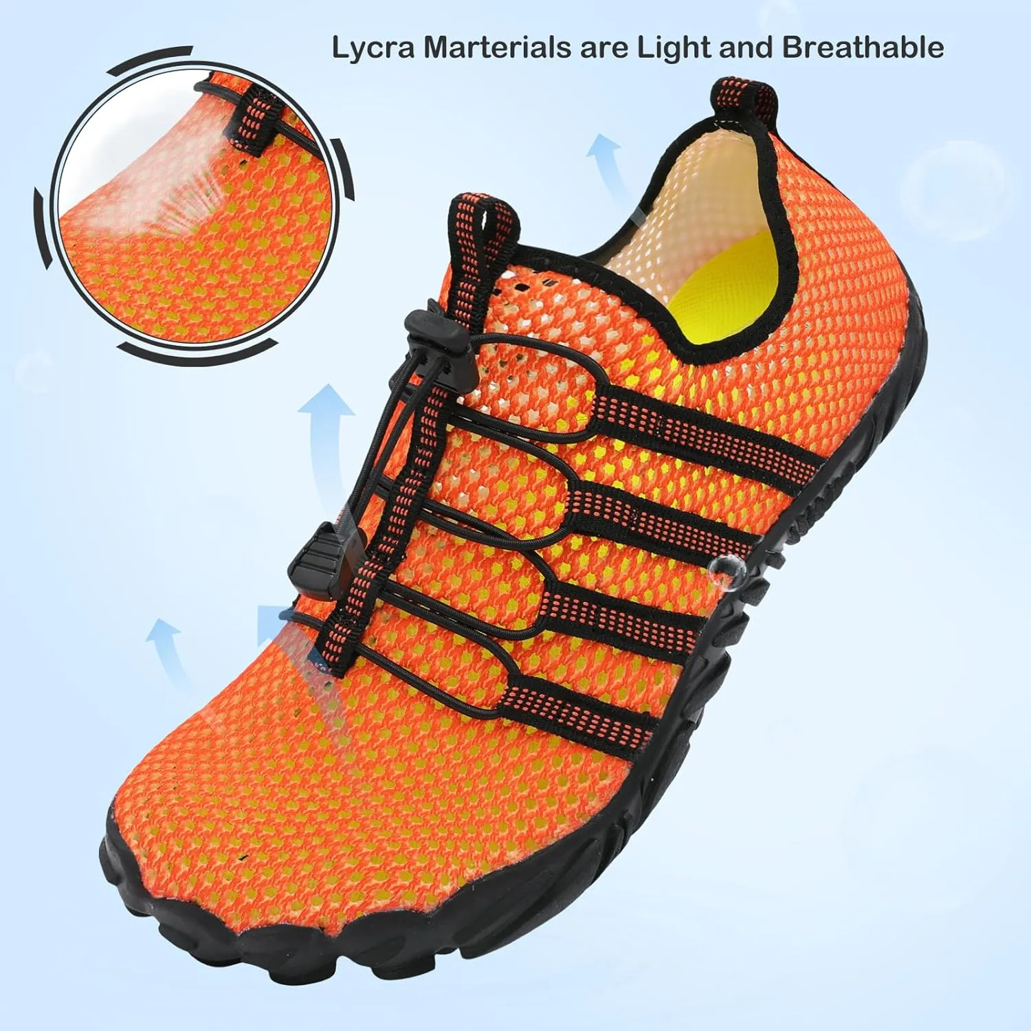 L-RUN Barefoot Water Shoes Women Mens Aqua Sock Athletic Hiking Water Sports Shoes for Swim Beach Pool Sand Diving Walking
