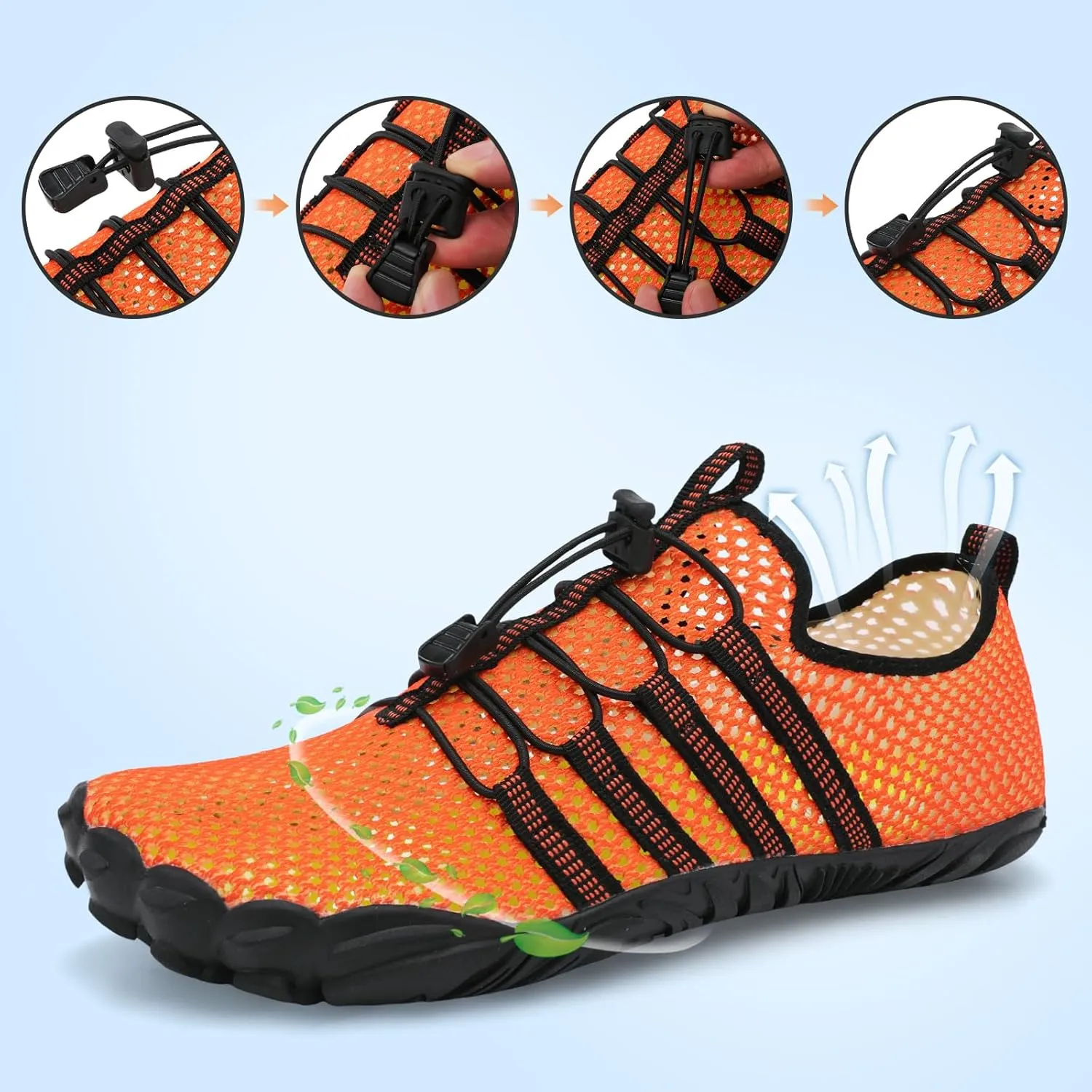 L-RUN Barefoot Water Shoes Women Mens Aqua Sock Athletic Hiking Water Sports Shoes for Swim Beach Pool Sand Diving Walking
