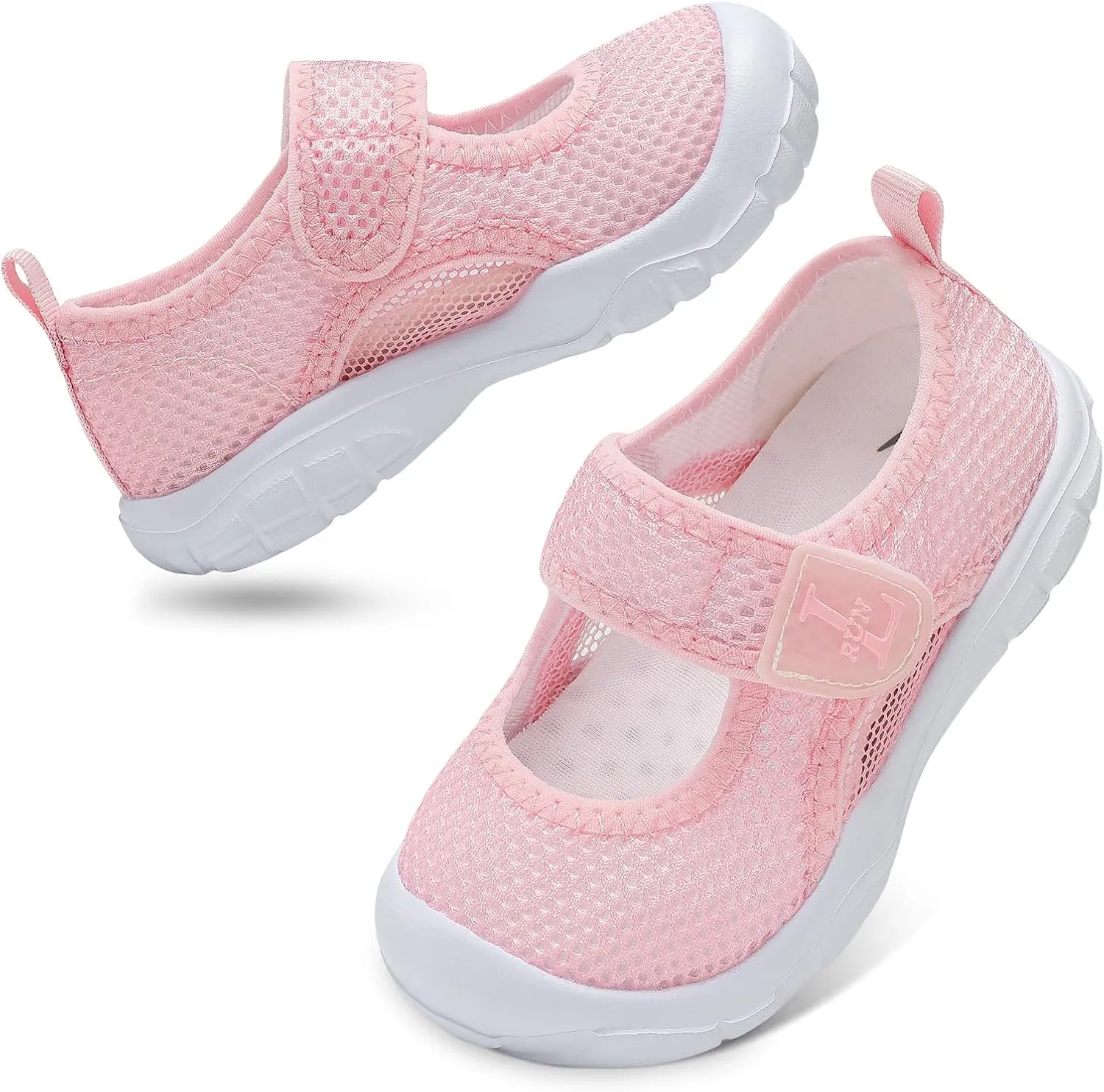 L-RUN Toddler Sandals Summer Boys Girls Adjustable Kids Sandal with Hook Loop Closed-Toe Lightweight Outdoor Sport Sandals