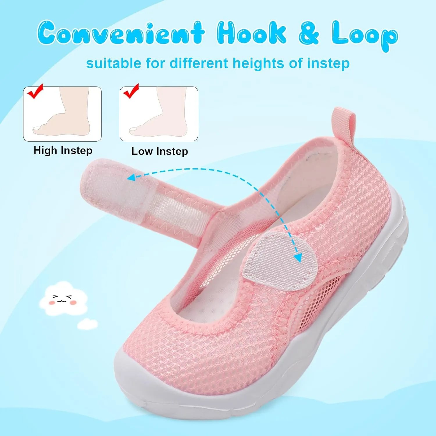 L-RUN Toddler Sandals Summer Boys Girls Adjustable Kids Sandal with Hook Loop Closed-Toe Lightweight Outdoor Sport Sandals