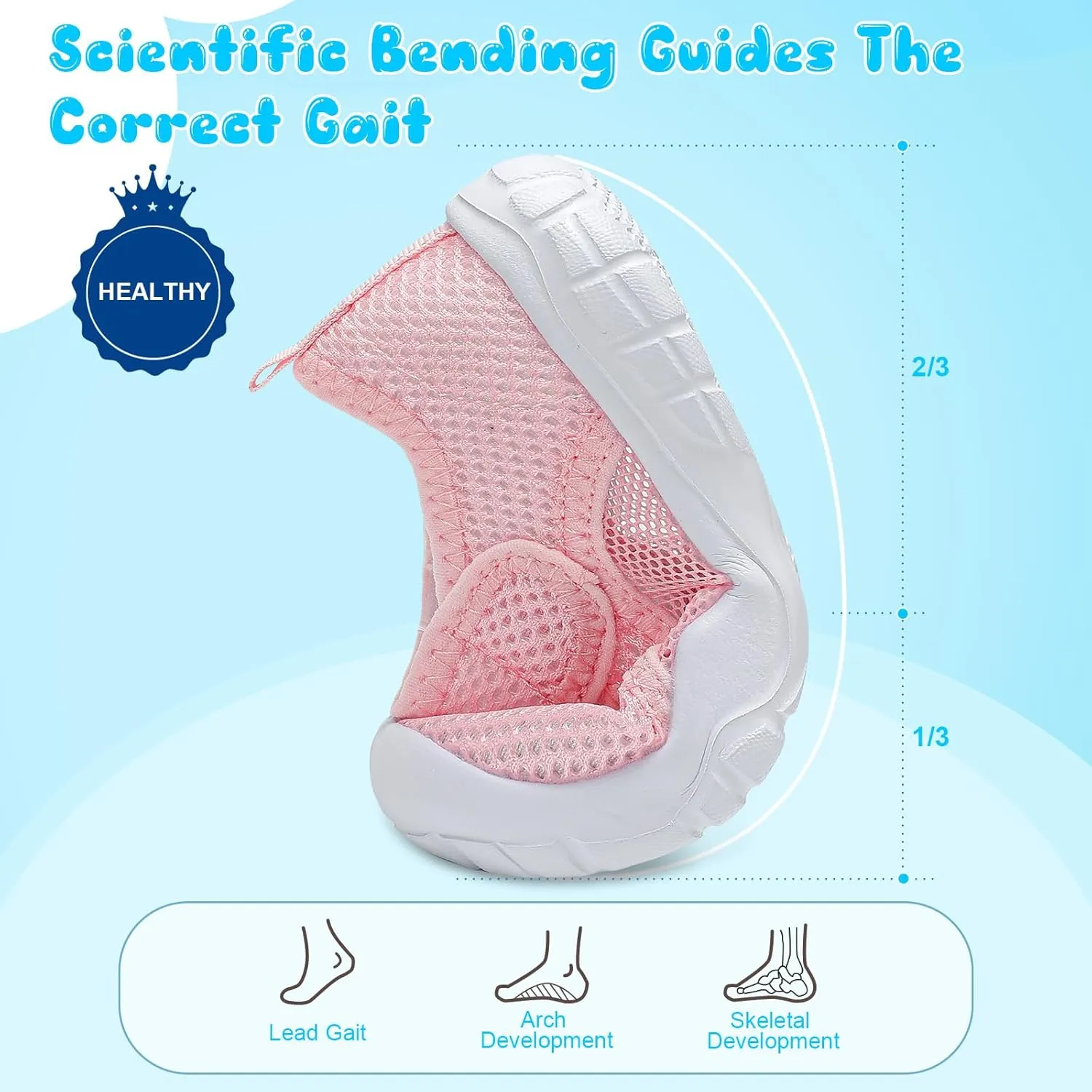 L-RUN Toddler Sandals Summer Boys Girls Adjustable Kids Sandal with Hook Loop Closed-Toe Lightweight Outdoor Sport Sandals