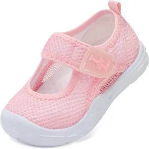 L-RUN Toddler Sandals Summer Boys Girls Adjustable Kids Sandal with Hook Loop Closed-Toe Lightweight Outdoor Sport Sandals