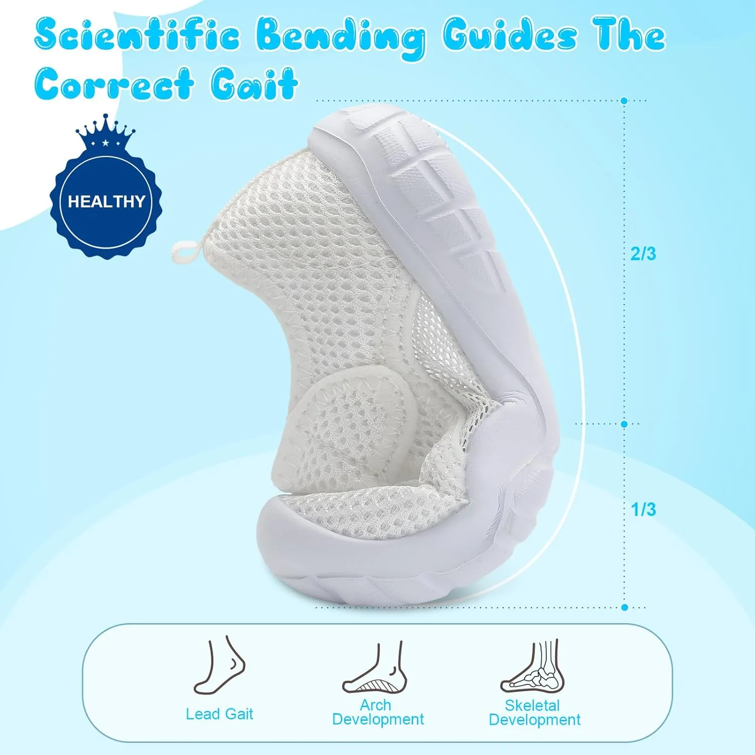 L-RUN Toddler Sandals Summer Boys Girls Adjustable Kids Sandal with Hook Loop Closed-Toe Lightweight Outdoor Sport Sandals